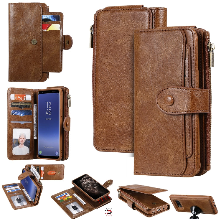 Multifunctional Retro Detachable Magnetic Horizontal Flip Leather Case with Card Slots & Holder & Wallet & Photo Frame, For Galaxy Note 8, For Galaxy Note 10, For Galaxy Note 10+, For Galaxy S8
