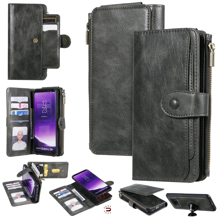 Multifunctional Retro Detachable Magnetic Horizontal Flip Leather Case with Card Slots & Holder & Wallet & Photo Frame, For Galaxy S8+, For Galaxy S9, For Galaxy S9+, For Galaxy S10