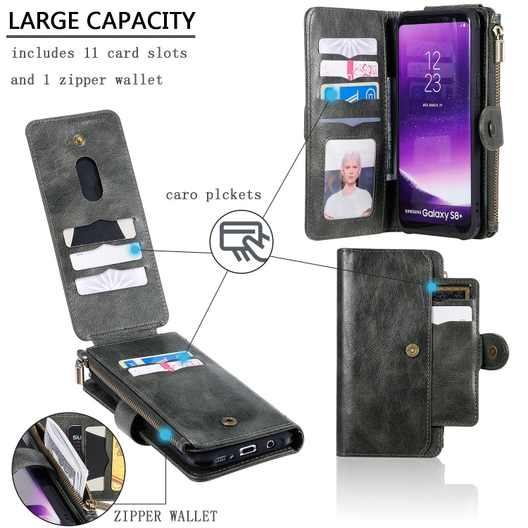Multifunctional Retro Detachable Magnetic Horizontal Flip Leather Case with Card Slots & Holder & Wallet & Photo Frame, For Galaxy S8+, For Galaxy S9, For Galaxy S9+, For Galaxy S10