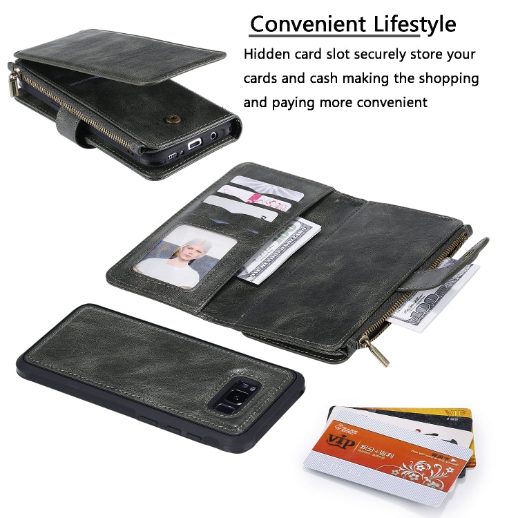 Multifunctional Retro Detachable Magnetic Horizontal Flip Leather Case with Card Slots & Holder & Wallet & Photo Frame, For Galaxy S8+, For Galaxy S9, For Galaxy S9+, For Galaxy S10