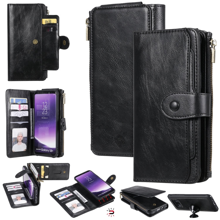 Multifunctional Retro Detachable Magnetic Horizontal Flip Leather Case with Card Slots & Holder & Wallet & Photo Frame, For Galaxy S8+, For Galaxy S9, For Galaxy S9+, For Galaxy S10