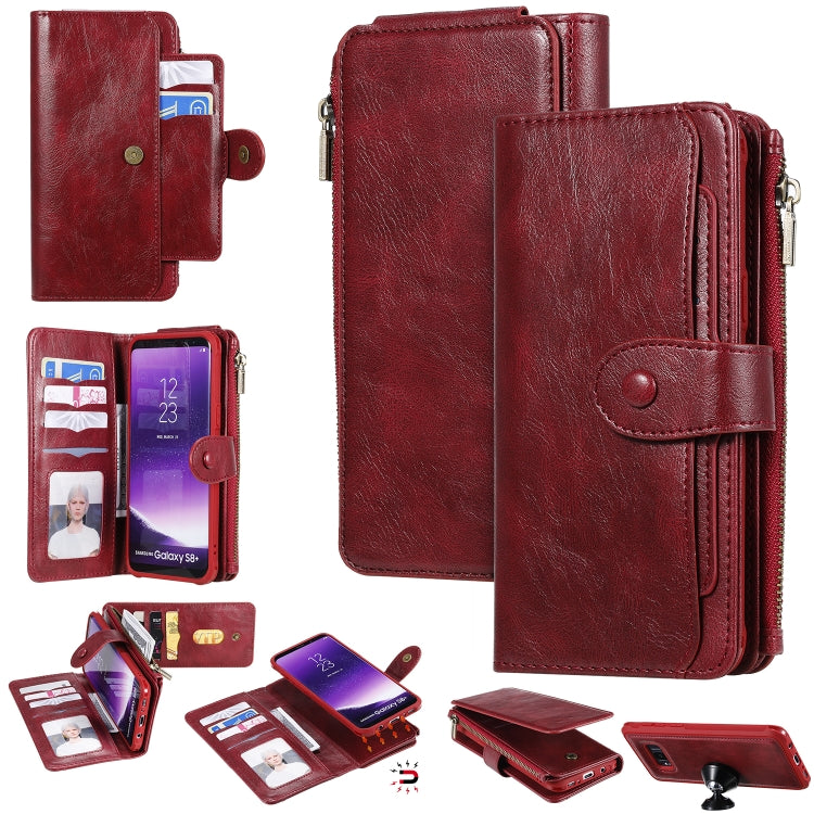 Multifunctional Retro Detachable Magnetic Horizontal Flip Leather Case with Card Slots & Holder & Wallet & Photo Frame, For Galaxy S8+, For Galaxy S9, For Galaxy S9+, For Galaxy S10