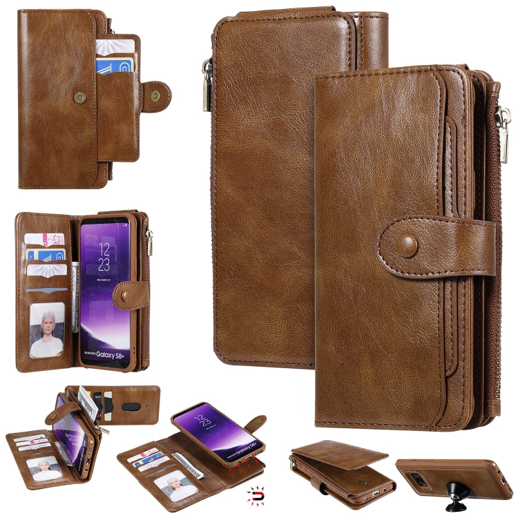Multifunctional Retro Detachable Magnetic Horizontal Flip Leather Case with Card Slots & Holder & Wallet & Photo Frame, For Galaxy S8+, For Galaxy S9, For Galaxy S9+, For Galaxy S10