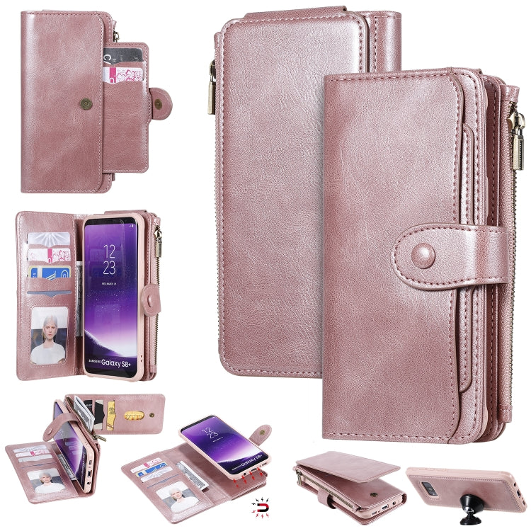 Multifunctional Retro Detachable Magnetic Horizontal Flip Leather Case with Card Slots & Holder & Wallet & Photo Frame, For Galaxy S8+, For Galaxy S9, For Galaxy S9+, For Galaxy S10