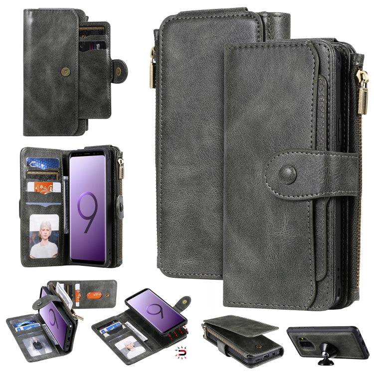 Multifunctional Retro Detachable Magnetic Horizontal Flip Leather Case with Card Slots & Holder & Wallet & Photo Frame, For Galaxy S8+, For Galaxy S9, For Galaxy S9+, For Galaxy S10