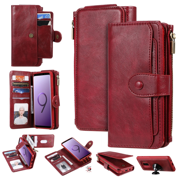 Multifunctional Retro Detachable Magnetic Horizontal Flip Leather Case with Card Slots & Holder & Wallet & Photo Frame, For Galaxy S8+, For Galaxy S9, For Galaxy S9+, For Galaxy S10