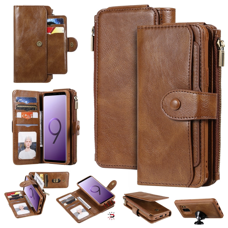 Multifunctional Retro Detachable Magnetic Horizontal Flip Leather Case with Card Slots & Holder & Wallet & Photo Frame, For Galaxy S8+, For Galaxy S9, For Galaxy S9+, For Galaxy S10