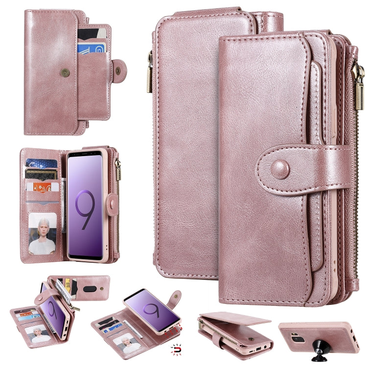 Multifunctional Retro Detachable Magnetic Horizontal Flip Leather Case with Card Slots & Holder & Wallet & Photo Frame, For Galaxy S8+, For Galaxy S9, For Galaxy S9+, For Galaxy S10