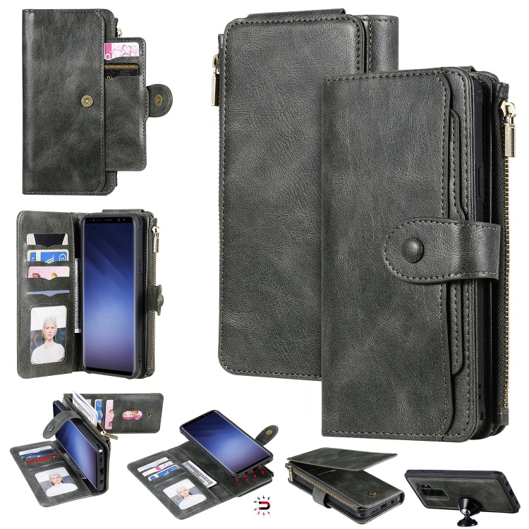 Multifunctional Retro Detachable Magnetic Horizontal Flip Leather Case with Card Slots & Holder & Wallet & Photo Frame, For Galaxy S8+, For Galaxy S9, For Galaxy S9+, For Galaxy S10