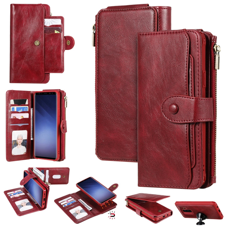 Multifunctional Retro Detachable Magnetic Horizontal Flip Leather Case with Card Slots & Holder & Wallet & Photo Frame, For Galaxy S8+, For Galaxy S9, For Galaxy S9+, For Galaxy S10