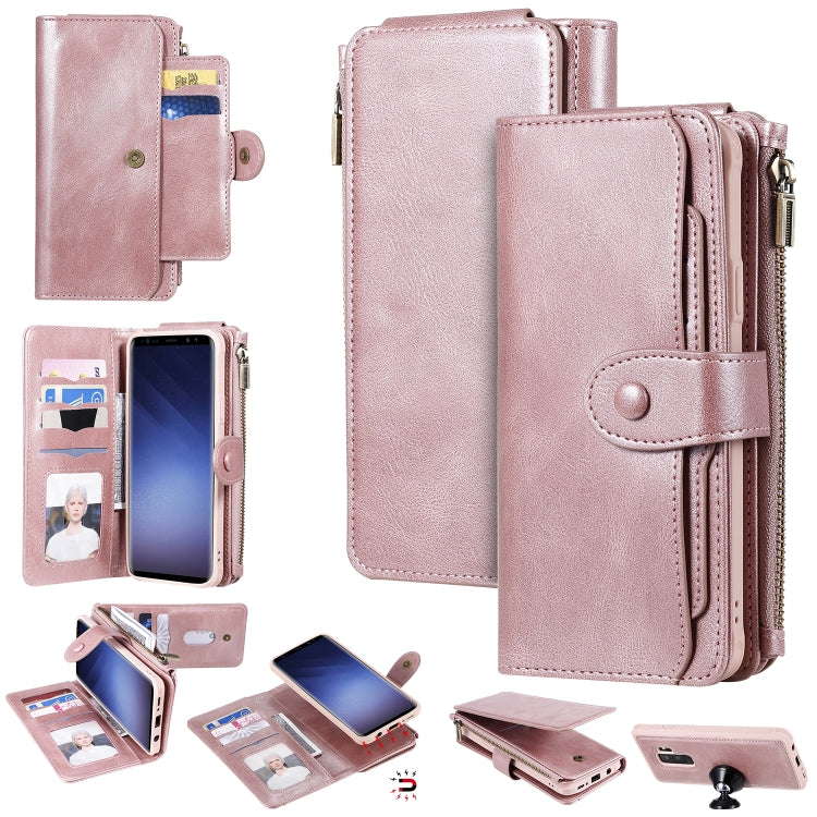 Multifunctional Retro Detachable Magnetic Horizontal Flip Leather Case with Card Slots & Holder & Wallet & Photo Frame, For Galaxy S8+, For Galaxy S9, For Galaxy S9+, For Galaxy S10