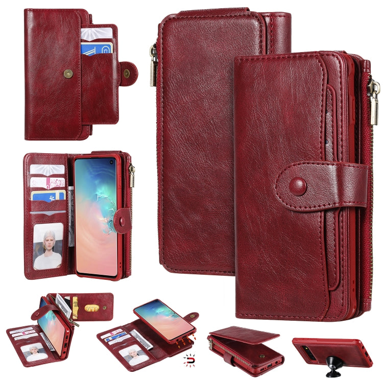 Multifunctional Retro Detachable Magnetic Horizontal Flip Leather Case with Card Slots & Holder & Wallet & Photo Frame, For Galaxy S8+, For Galaxy S9, For Galaxy S9+, For Galaxy S10