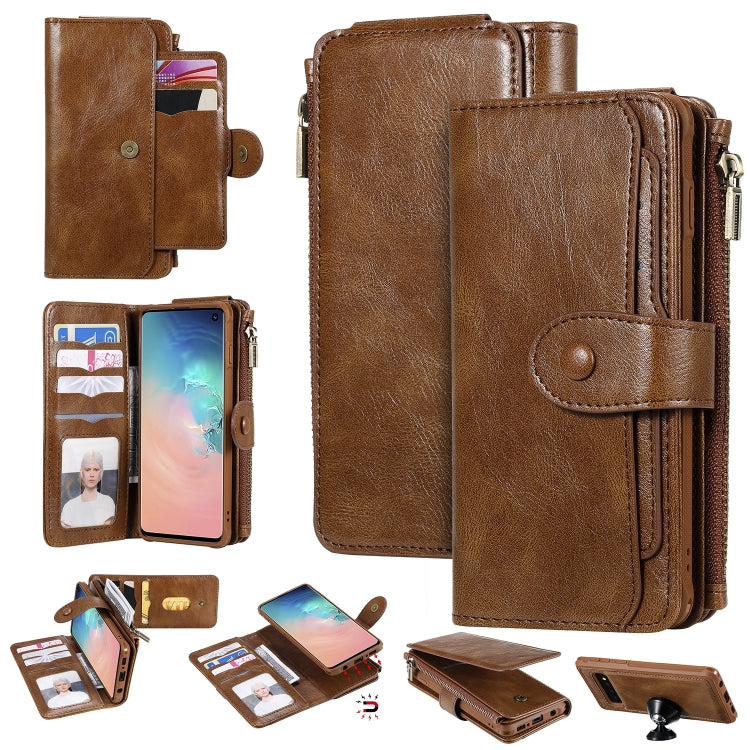 Multifunctional Retro Detachable Magnetic Horizontal Flip Leather Case with Card Slots & Holder & Wallet & Photo Frame, For Galaxy S8+, For Galaxy S9, For Galaxy S9+, For Galaxy S10
