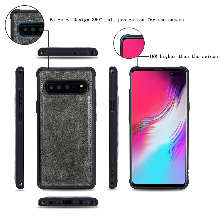 Multifunctional Retro Detachable Magnetic Horizontal Flip Leather Case with Card Slots & Holder & Wallet & Photo Frame, For Galaxy S10 5G, For Galaxy S10+, For Galaxy S10e