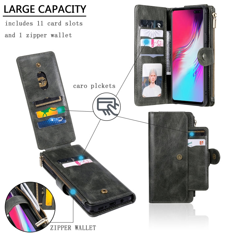 Multifunctional Retro Detachable Magnetic Horizontal Flip Leather Case with Card Slots & Holder & Wallet & Photo Frame, For Galaxy S10 5G, For Galaxy S10+, For Galaxy S10e