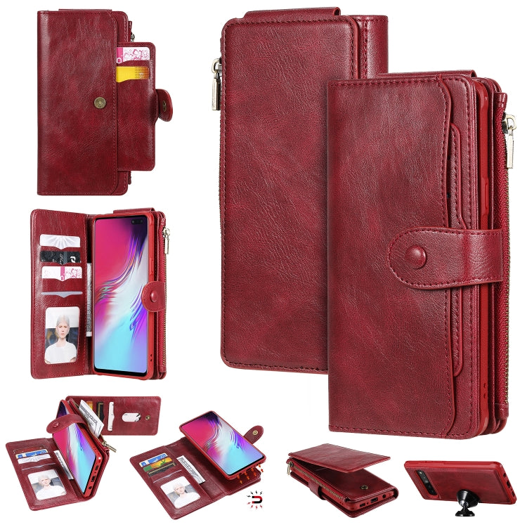 Multifunctional Retro Detachable Magnetic Horizontal Flip Leather Case with Card Slots & Holder & Wallet & Photo Frame, For Galaxy S10 5G, For Galaxy S10+, For Galaxy S10e