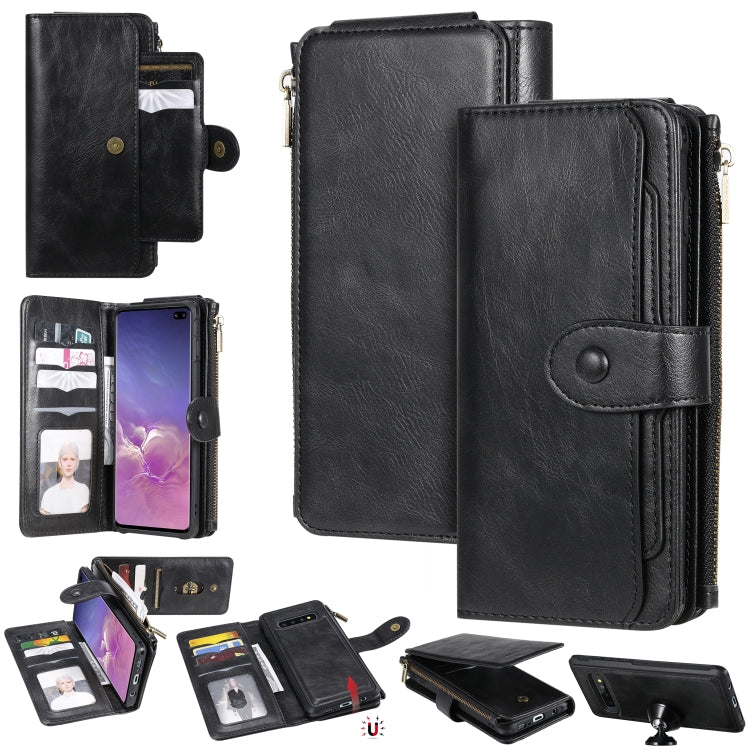 Multifunctional Retro Detachable Magnetic Horizontal Flip Leather Case with Card Slots & Holder & Wallet & Photo Frame, For Galaxy S10 5G, For Galaxy S10+, For Galaxy S10e