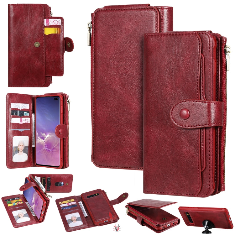 Multifunctional Retro Detachable Magnetic Horizontal Flip Leather Case with Card Slots & Holder & Wallet & Photo Frame, For Galaxy S10 5G, For Galaxy S10+, For Galaxy S10e