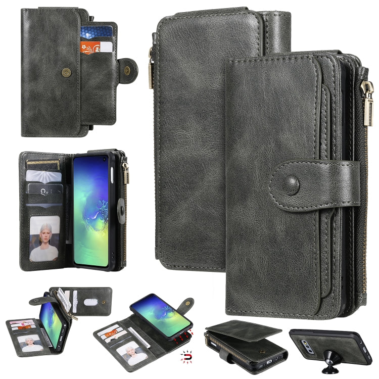 Multifunctional Retro Detachable Magnetic Horizontal Flip Leather Case with Card Slots & Holder & Wallet & Photo Frame, For Galaxy S10 5G, For Galaxy S10+, For Galaxy S10e