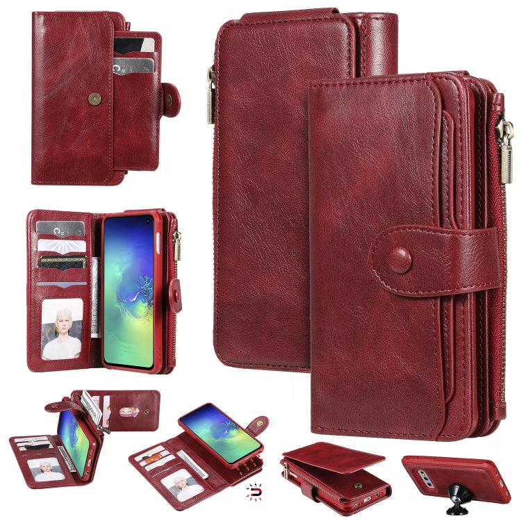 Multifunctional Retro Detachable Magnetic Horizontal Flip Leather Case with Card Slots & Holder & Wallet & Photo Frame, For Galaxy S10 5G, For Galaxy S10+, For Galaxy S10e