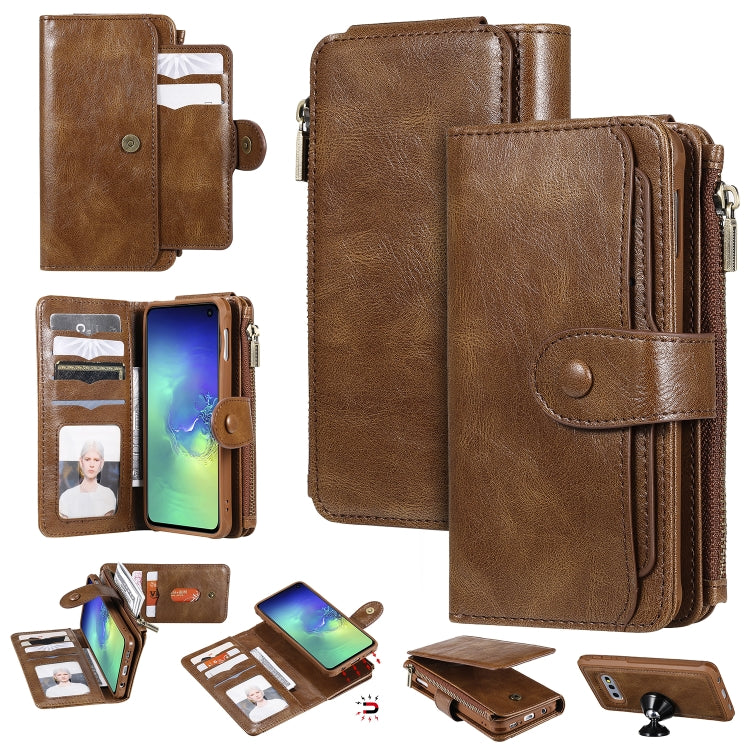 Multifunctional Retro Detachable Magnetic Horizontal Flip Leather Case with Card Slots & Holder & Wallet & Photo Frame, For Galaxy S10 5G, For Galaxy S10+, For Galaxy S10e