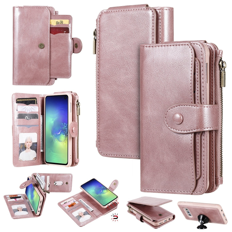 Multifunctional Retro Detachable Magnetic Horizontal Flip Leather Case with Card Slots & Holder & Wallet & Photo Frame, For Galaxy S10 5G, For Galaxy S10+, For Galaxy S10e