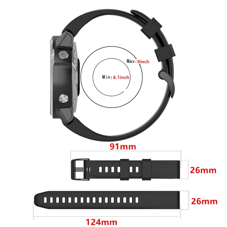 For Garmin Fenix 6X 26mm Quick Release Official Texture Wrist Strap Watchband, with Plastic Button