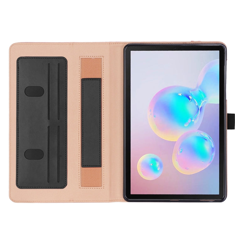 Retro Texture PU + TPU Horizontal Flip Leather Case with Holder & Card Slots & Hand Strap, For Galaxy Tab S6 Lite P610 / P615
