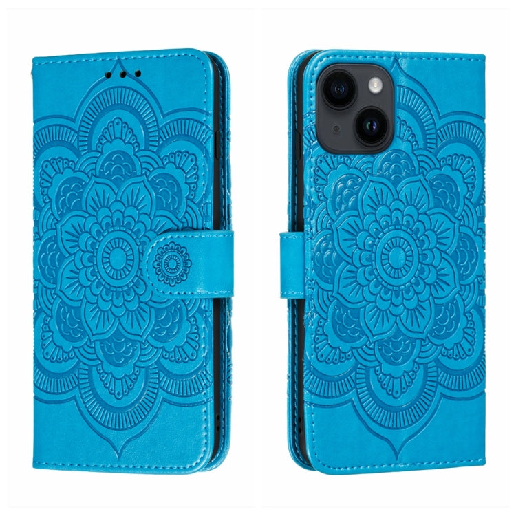 Sun Mandala Embossing Leather Phone Case, For iPhone 14 / 13, For iPhone 14 Plus, For iPhone 14 Pro