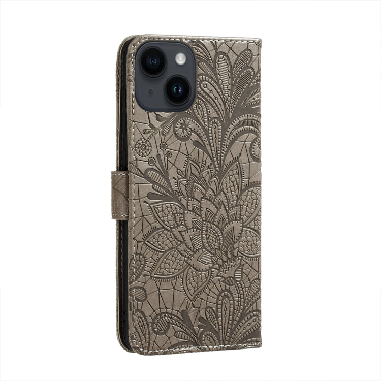 Lace Flower Embossing Flip Leather Phone Case