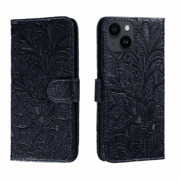Lace Flower Embossing Flip Leather Phone Case