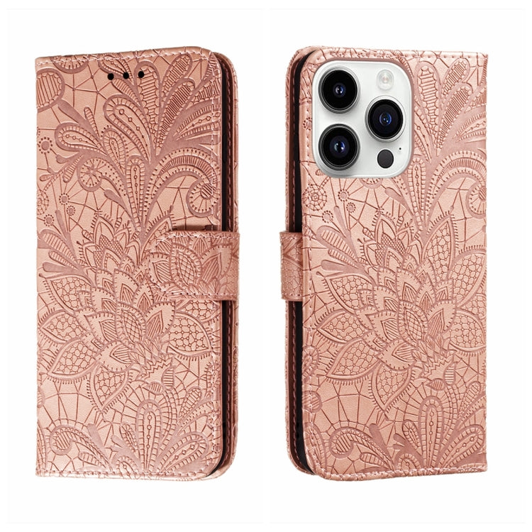 Lace Flower Embossing Flip Leather Phone Case