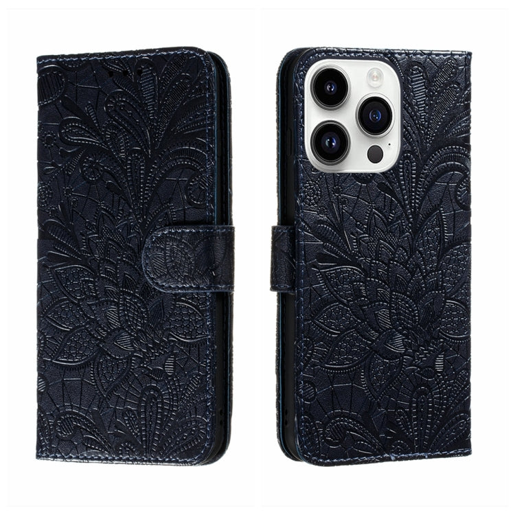 Lace Flower Embossing Flip Leather Phone Case