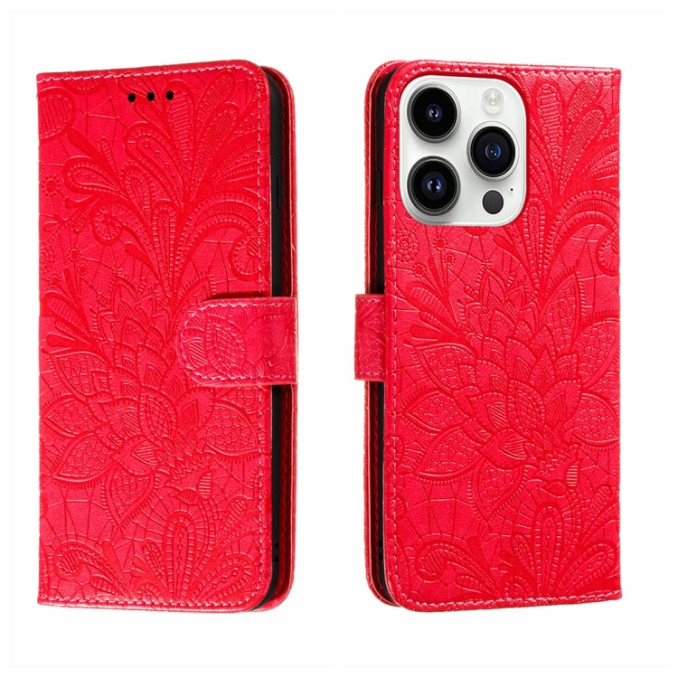 Lace Flower Embossing Flip Leather Phone Case