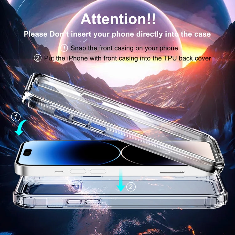 360 Full Body Clear Four Corner Airbags Phone Case, For iPhone 14 Pro