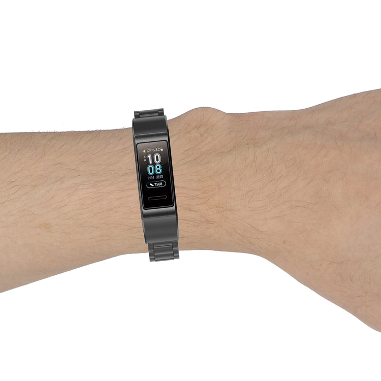 For Huawei Band 4 Pro (TER-B29S) / Band 3 Pro (TER-B29) / Band 3 (TER-B09) Three Beads Steel Wrist Strap Watchband, For Band 4 Pro