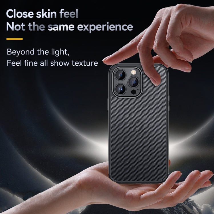 SULADA Carbon Fiber Textured Shockproof Metal + TPU Frame Case