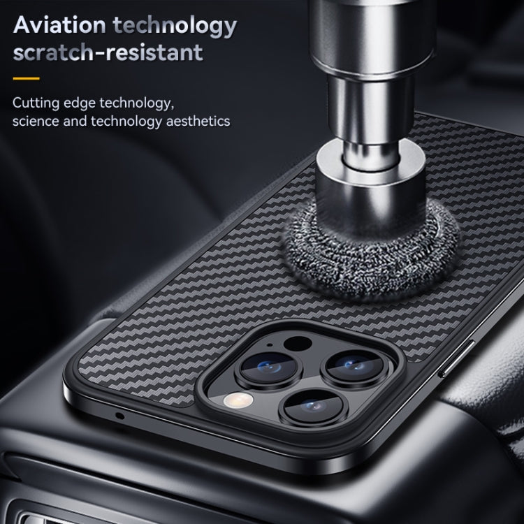 SULADA Carbon Fiber Textured Shockproof Metal + TPU Frame Case
