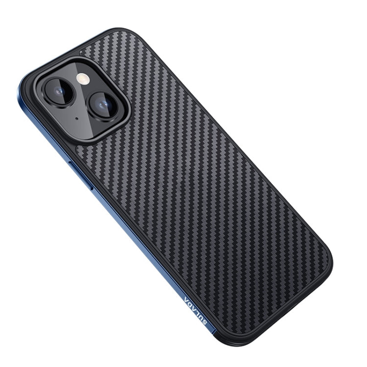 SULADA Carbon Fiber Textured Shockproof Metal + TPU Frame Case
