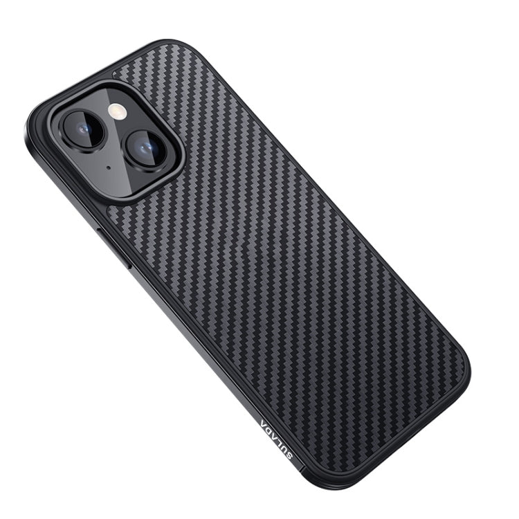 SULADA Carbon Fiber Textured Shockproof Metal + TPU Frame Case