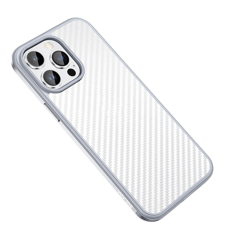 SULADA Carbon Fiber Textured Shockproof Metal + TPU Frame Case