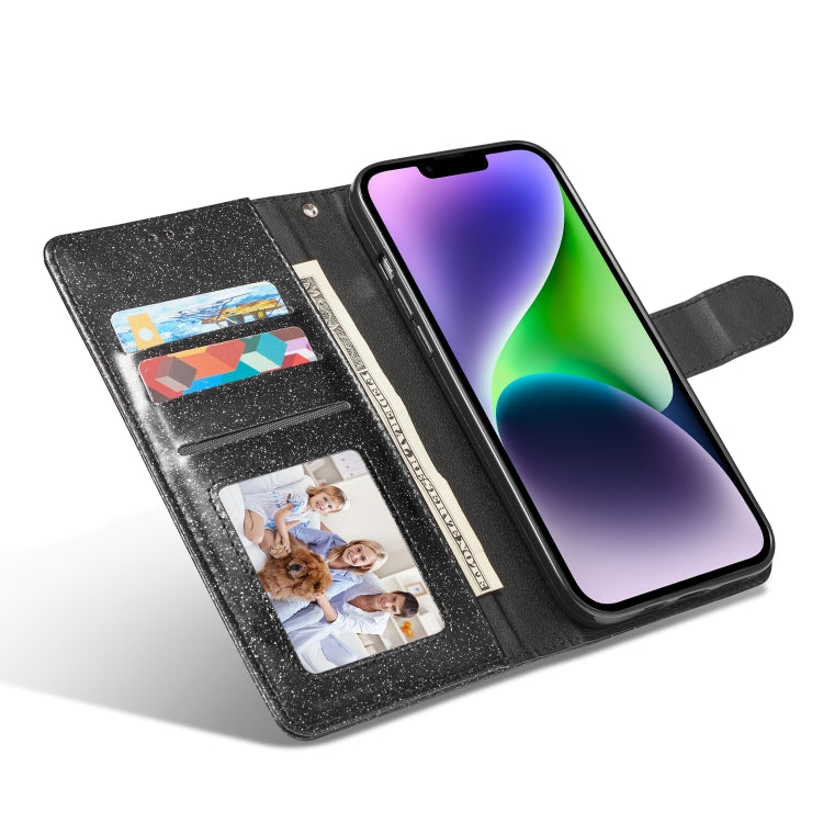 Glitter Powder Love Leather Phone Case