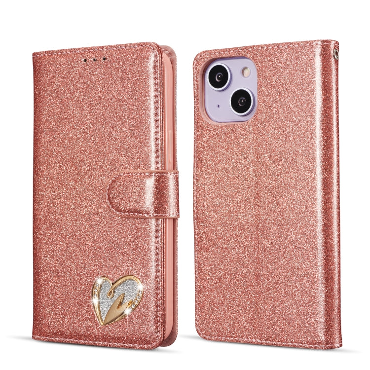 Glitter Powder Love Leather Phone Case