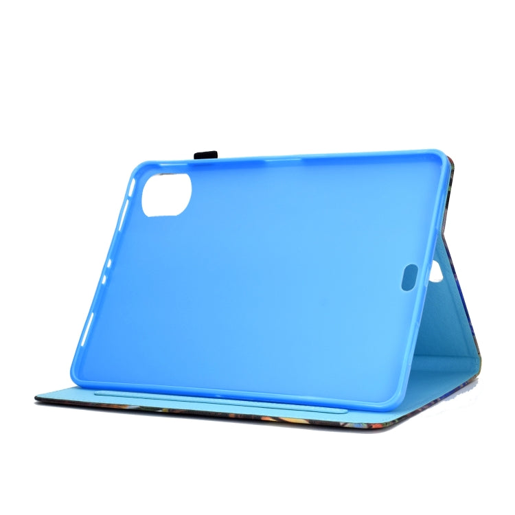 Sewing Thread Horizontal Painted Flat Leather Case with Sleep Function & Pen Cover & Anti Skid Strip & Card Slot & Holder