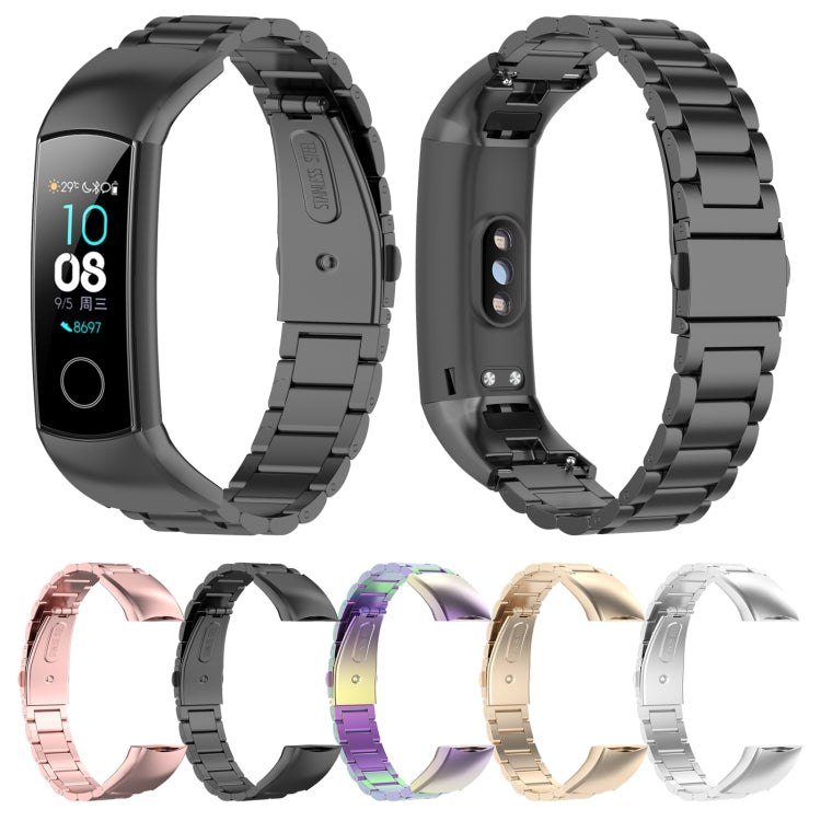 For Huawei Honor Band 4 (CRS-B19) / Honor Band 5 (CRS-B19S) Three Beads Steel Wrist Strap Watchband, For Honor Band 4