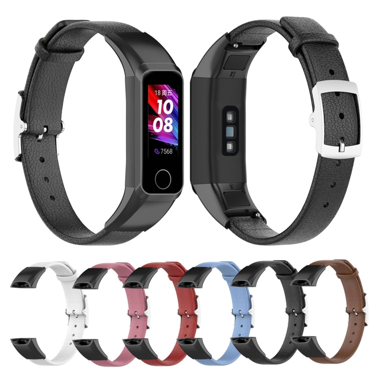 For Huawei Band 4 (ADS-B29) / Honor Band 5i (CRS-B19S) Genuine Leather Wrist Strap Watchband