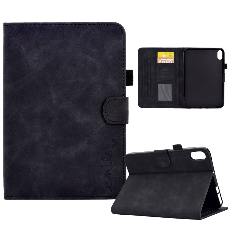 Étui à rabat en cuir avec motif sourire en relief pour tablette iPad 10e génération 10.9 (2022)