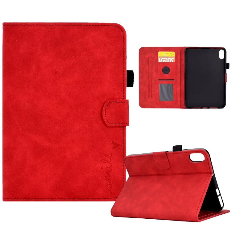 Étui à rabat en cuir avec motif sourire en relief pour tablette iPad 10e génération 10.9 (2022)