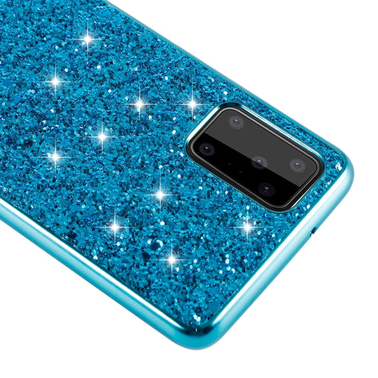 Glitter powder finish Galaxy phone case showing premium texture closeup