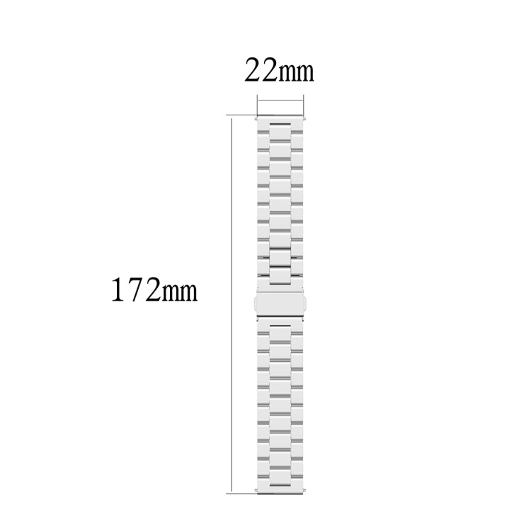 For Xiaomi Watch Color 22mm Three Beads Steel Wrist Strap Watchband